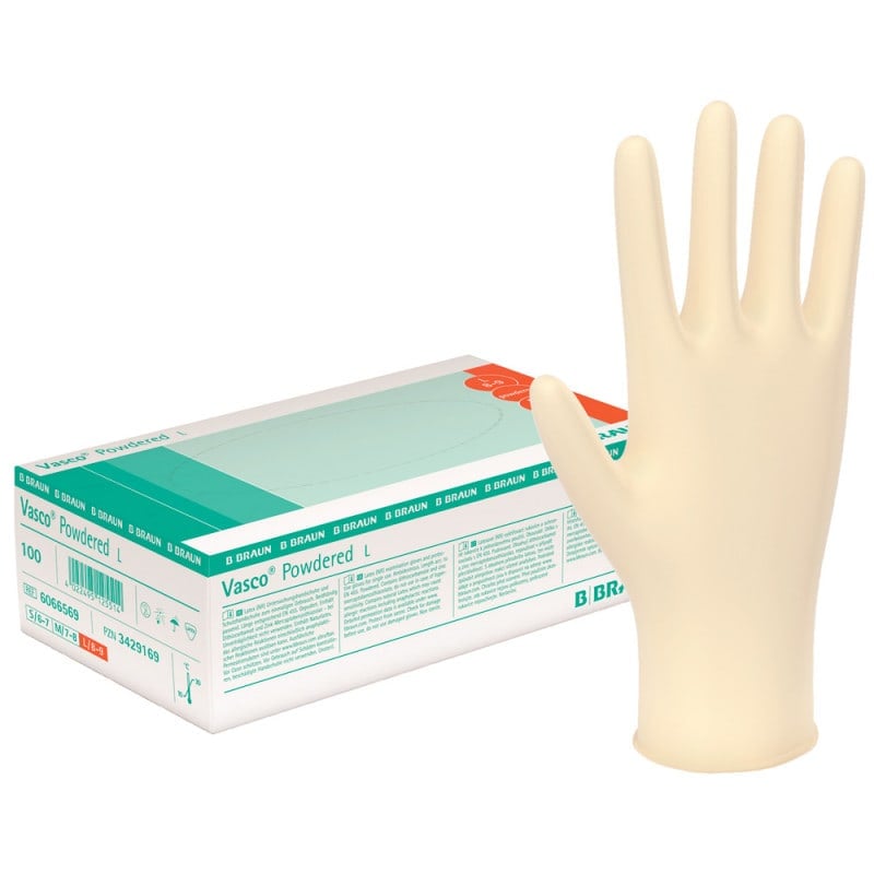 Vasco powdered Latexhandschuhe - unsterile Untersuchungshandschuhe, leicht gepudert - Med-Praxisbedarf