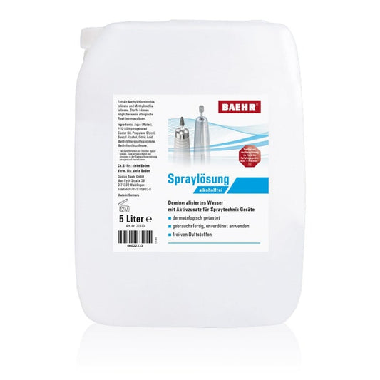 BAEHR Spraylösung gebrauchsfertig - 5 Liter Kanister für medizinische Spraytechnikgeräte - Med-Praxisbedarf