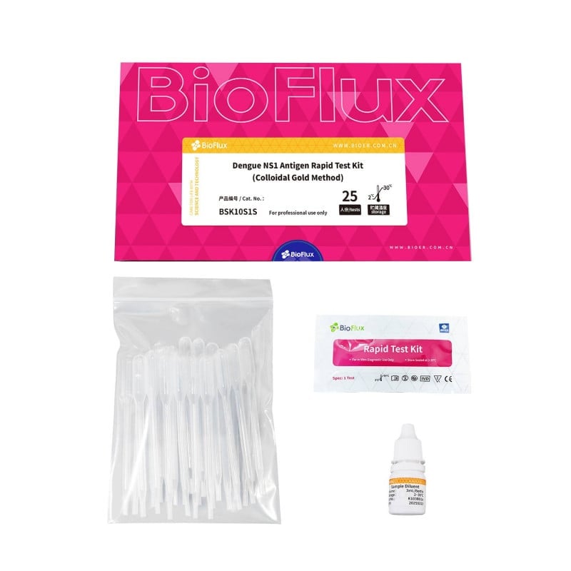 BIOFLUX Dengue Antigen-Schnelltest - Einzelpackung mit Testkassette und Pipette - Med-Praxisbedarf