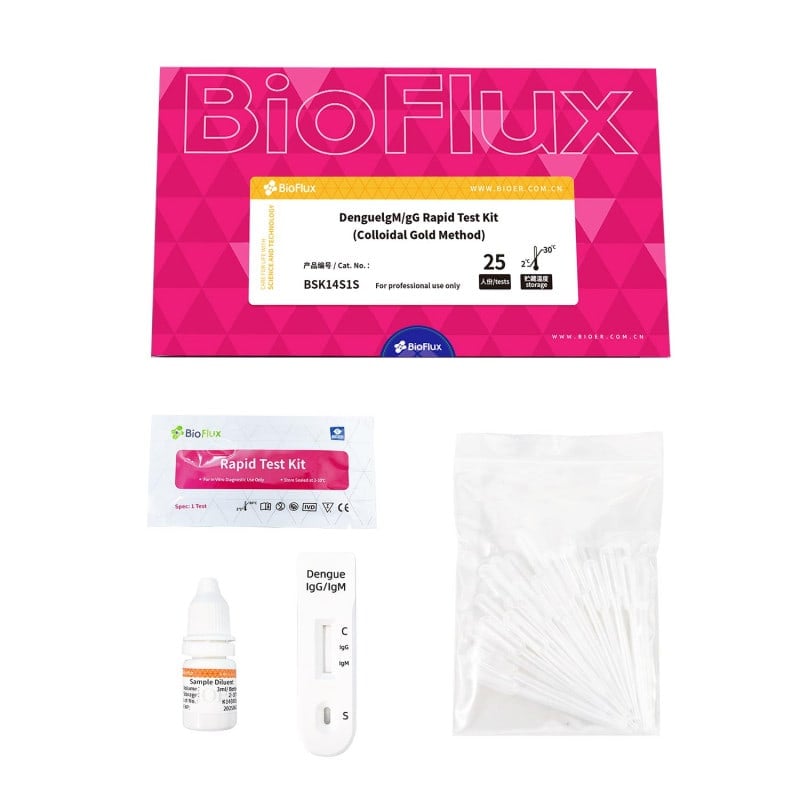 BIOFLUX Dengue Antikörper-Schnelltest - Nachweis von IgM- und IgG-Antikörpern im Blut - Med-Praxisbedarf