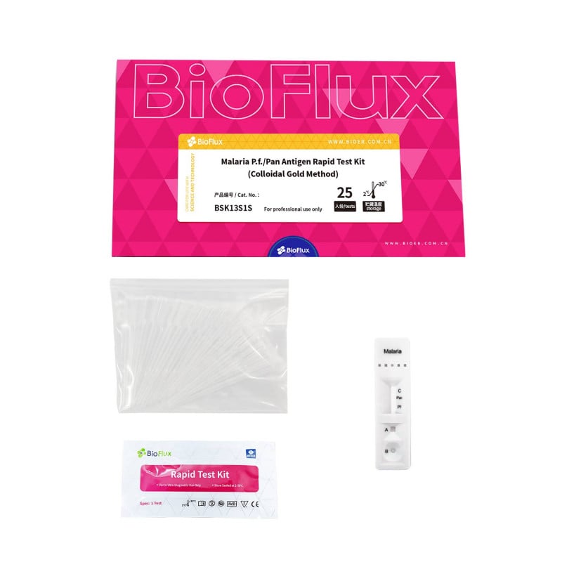 BIOFLUX Malaria Schnelltest Kit - Testkassette, Pufferlösung und Gebrauchsanweisung - Med-Praxisbedarf