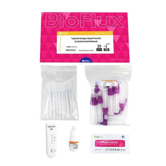 BIOFLUX Typhus Antigen-Schnelltest - Nachweis von Salmonella Typhi Antigenen, praktisches Testkit - Med-Praxisbedarf