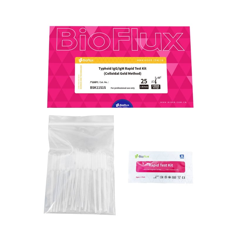 BIOFLUX Typhus Antikörper-Schnelltest - IgG/IgM Nachweis gegen S. typhi, zuverlässiges Testsystem - Med-Praxisbedarf