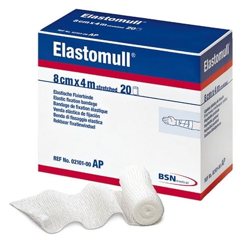 Elastomull Fixierbinde 4m Länge - mit hohem Naturfaseranteil aus Baumwolle und Viskose - Med-Praxisbedarf