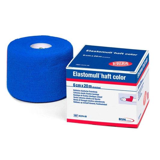 Elastomull haft color Fixierbinde - kohäsive elastische Binde in Farbe, 40% Baumwolle von BSN medical - Med-Praxisbedarf