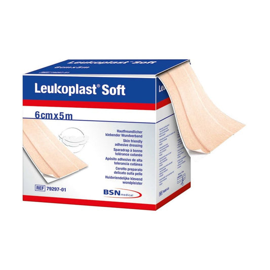 Leukoplast Soft Wundpflaster - für empfindliche Haut, 5-Meter-Rolle für Praxis und Pflege - Med-Praxisbedarf