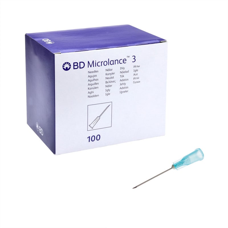 BD Microlance 3 Standard-Kanülen 23G x 1 Zoll blau - häufigste Größe für subkutane Injektionen - Med-Praxisbedarf