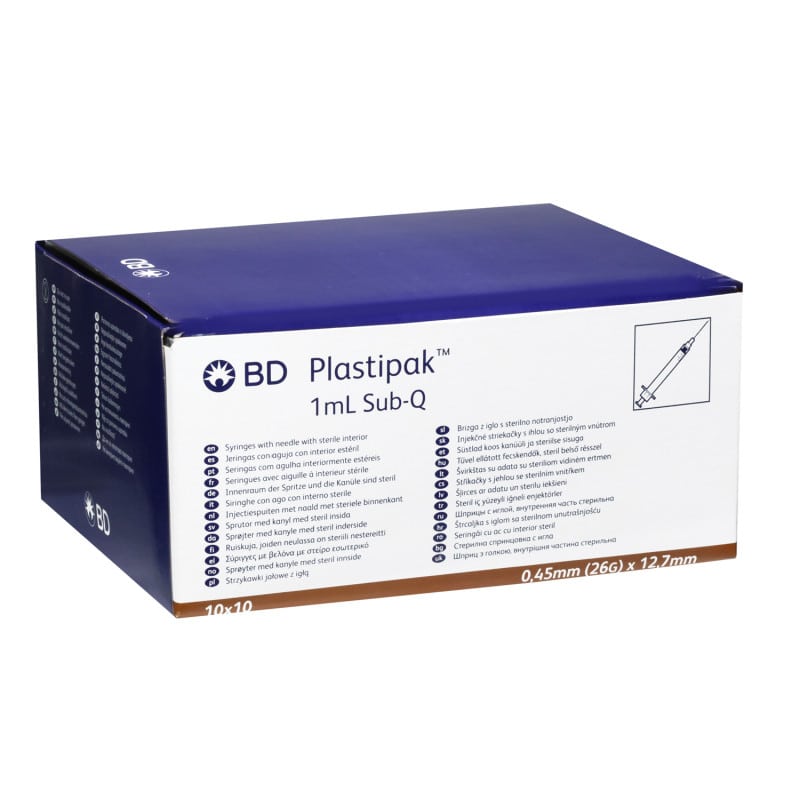 BD Plastipak Sub-Q Spezialspritze - für genaue Verabreichung kleiner Medikamentenmengen - Med-Praxisbedarf
