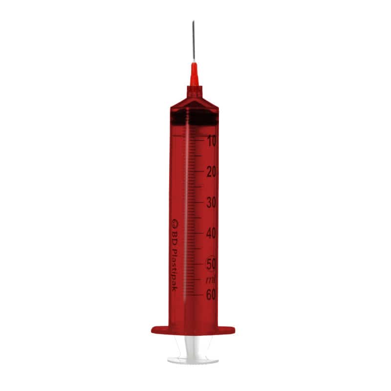Perfusionsspritze BD Plastipak 50ml - mit aufgesetzter Kanüle und Luer-Lok-Anschluss, Einweg - Med-Praxisbedarf