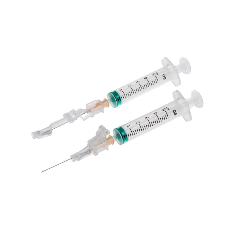 BD Safety Glide Injektionskanüle - Sicherheitsmechanismus aktiviert, für Standardspritzen - Med-Praxisbedarf