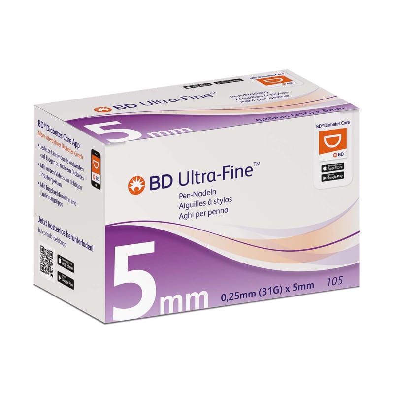 BD Ultra-Fine Pen-Nadeln für Insulin-Pens - latexfrei, fein silikonbeschichtet - Med-Praxisbedarf