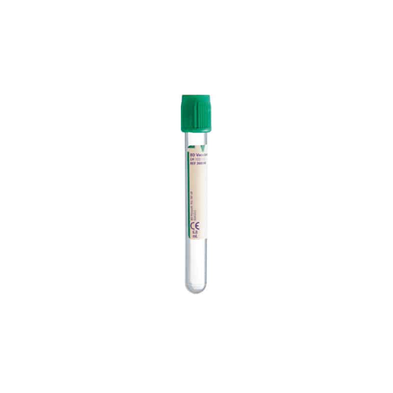 Heparin Blutröhrchen im Close-up - sprühgetrocknetes Antikoagulans, für zuverlässige Laborwerte - Med-Praxisbedarf