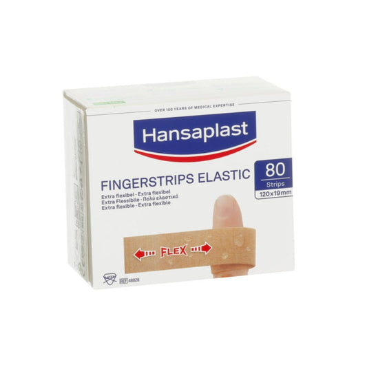 Hansaplast Elastic Fingerstrips - für Fingerverletzungen, querelastisches Gewebe, starke Klebekraft - Med-Praxisbedarf