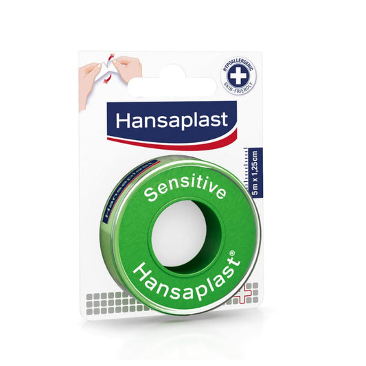 Hansaplast Fixierpflaster sensitive - für empfindliche Haut, hautfreundlicher Kleber, rollenweise - Med-Praxisbedarf