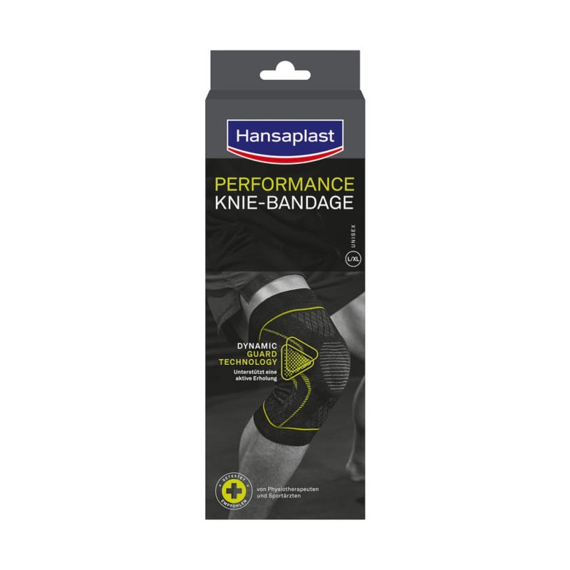 Knie-Bandage von Hansaplast - beige Kompressionsbandage für Stabilität - Med-Praxisbedarf