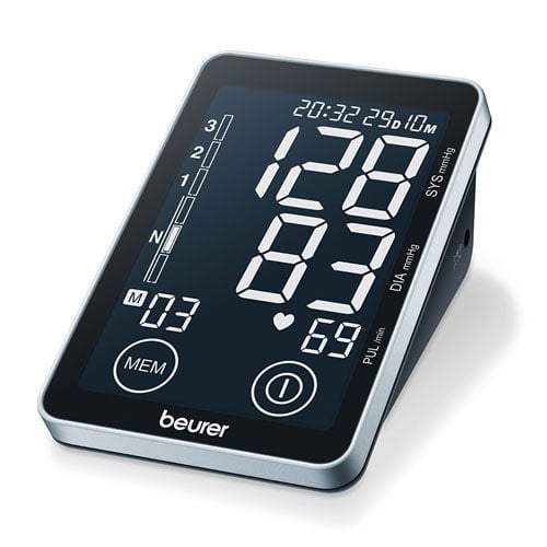 Beurer BM 58 Blutdruckmessgerät Touchscreen - vollautomatisches Oberarmgerät mit 120 Speicherplätzen - Med-Praxisbedarf
