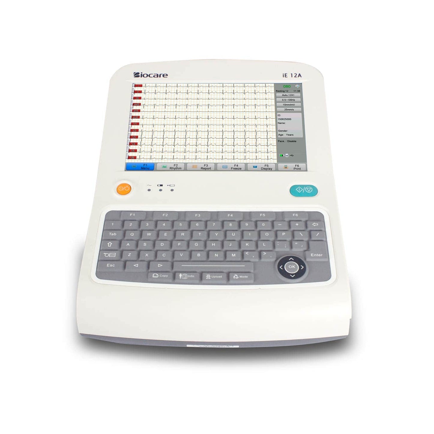 Biocare iE 12A mit angeschlossenem Kabel - 12-Kanal EKG für präzise Diagnostik - Med-Praxisbedarf
