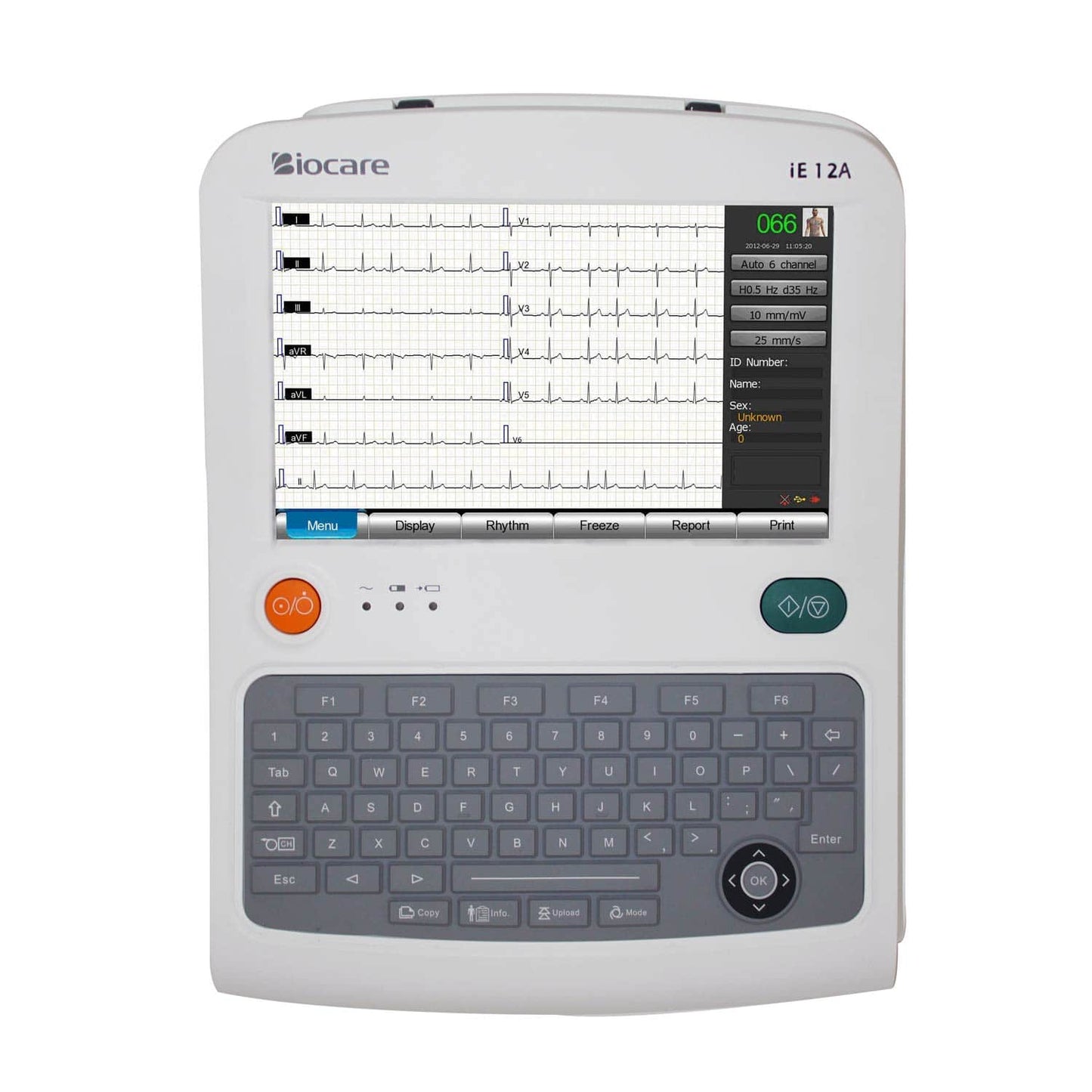 Biocare iE 12A EKG-Gerät 12-Kanal - wasserdichte Tastatur für Ruhe-EKG in der Praxis - Med-Praxisbedarf
