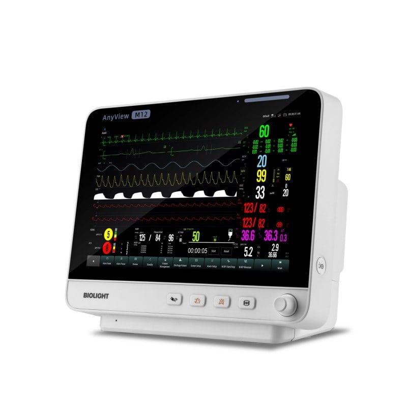 M12 Patientenmonitor kompakt für Arztpraxen und Kliniken - EKG, SpO2, NIBP Überwachung - Med-Praxisbedarf