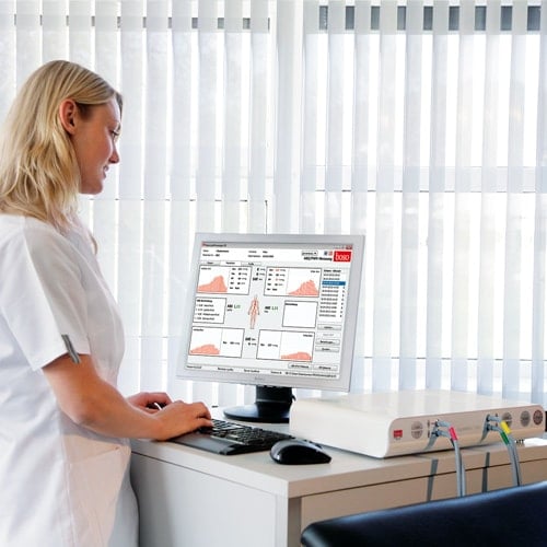 boso ABI-System 100 Bedienung und Display - zeigt Knöchel-Arm-Index (ABI) Werte digital an - Med-Praxisbedarf