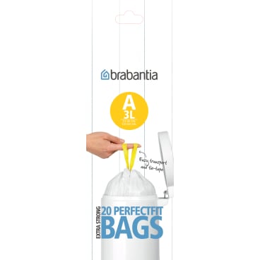 Brabantia A Müllbeutel 3 Liter - perfekte Passform ohne überstehende Ränder - Med-Praxisbedarf