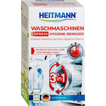 HEITMANN Express Reiniger für Waschmaschinen - für niedrige Temperaturen, 1 Liter Gebinde - Med-Praxisbedarf