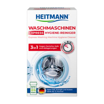 Waschmaschinen-Hygiene-Reiniger HEITMANN Express - gegen Bakterien und Gerüche in Pflegeeinrichtungen - Med-Praxisbedarf