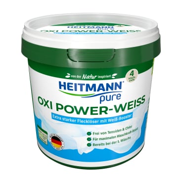 Fleckenentferner Pure Oxi Power HEITMANN - für weiße Wäsche in Kliniken, Reinigungs-Booster - Med-Praxisbedarf