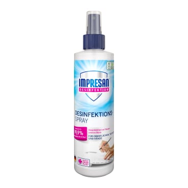 IMPRESAN Desinfektionsspray - für Oberflächen und Hände, praktische Sprühflasche - Med-Praxisbedarf