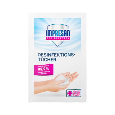 Tücherspender mit IMPRESAN Desinfektionstüchern - für Hand- und Flächendesinfektion - Med-Praxisbedarf