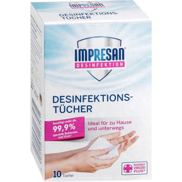 IMPRESAN Desinfektionstücher Hand und Fläche - einzeln verpackt, feuchte Reinigungstücher - Med-Praxisbedarf