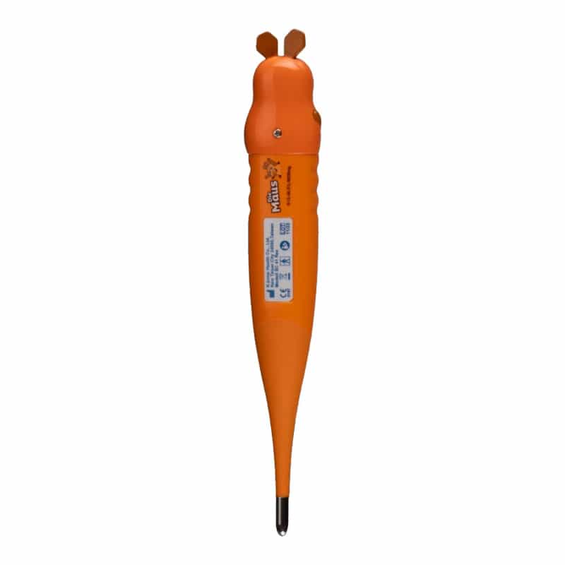 DieMaus Fieberthermometer in Gebrauch - Anwendung bei Kind, hygienisch, digitale Anzeige - Med-Praxisbedarf