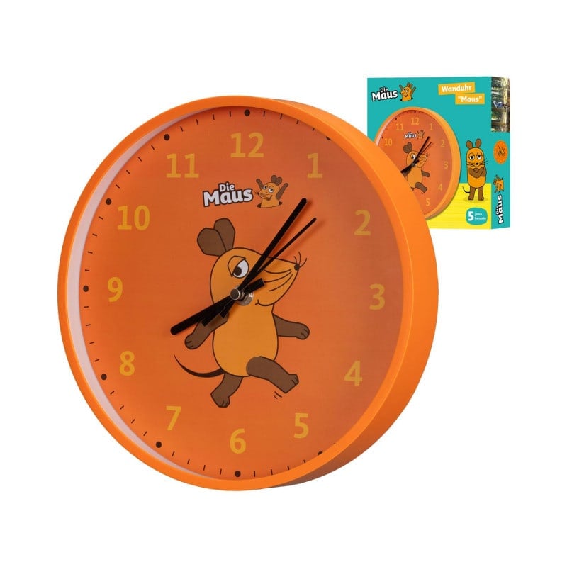 DieMaus Lernuhr für Kinder ab 6 - pädagogische Wanduhr mit Maus-Ohren, leicht ablesbar - Med-Praxisbedarf
