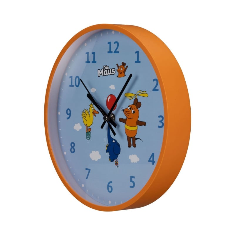DieMaus Uhr Design - fröhliches, kindgerechtes Ziffernblatt, stabile Aufhängung - Med-Praxisbedarf