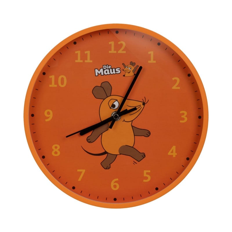 DieMaus Kinderwanduhr bunt - farbenfrohes Design mit Maus-Motiv, Quarzuhrwerk - Med-Praxisbedarf
