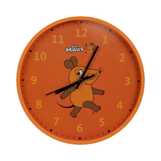 DieMaus Kinderwanduhr bunt - farbenfrohes Design mit Maus-Motiv, Quarzuhrwerk - Med-Praxisbedarf