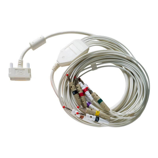 Cardioline ECG Patientenkabel - 12-Kanal-EKG-Ableitungskabel für Geräte ECG200L und ECG200S - Med-Praxisbedarf