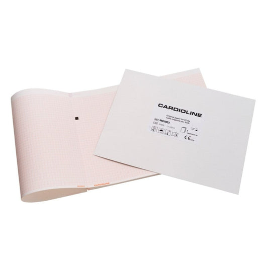 Cardioline EKG-Papier kariert - mit Z-Faltung für ECG200L, ECG200S und Thermodrucker - Med-Praxisbedarf