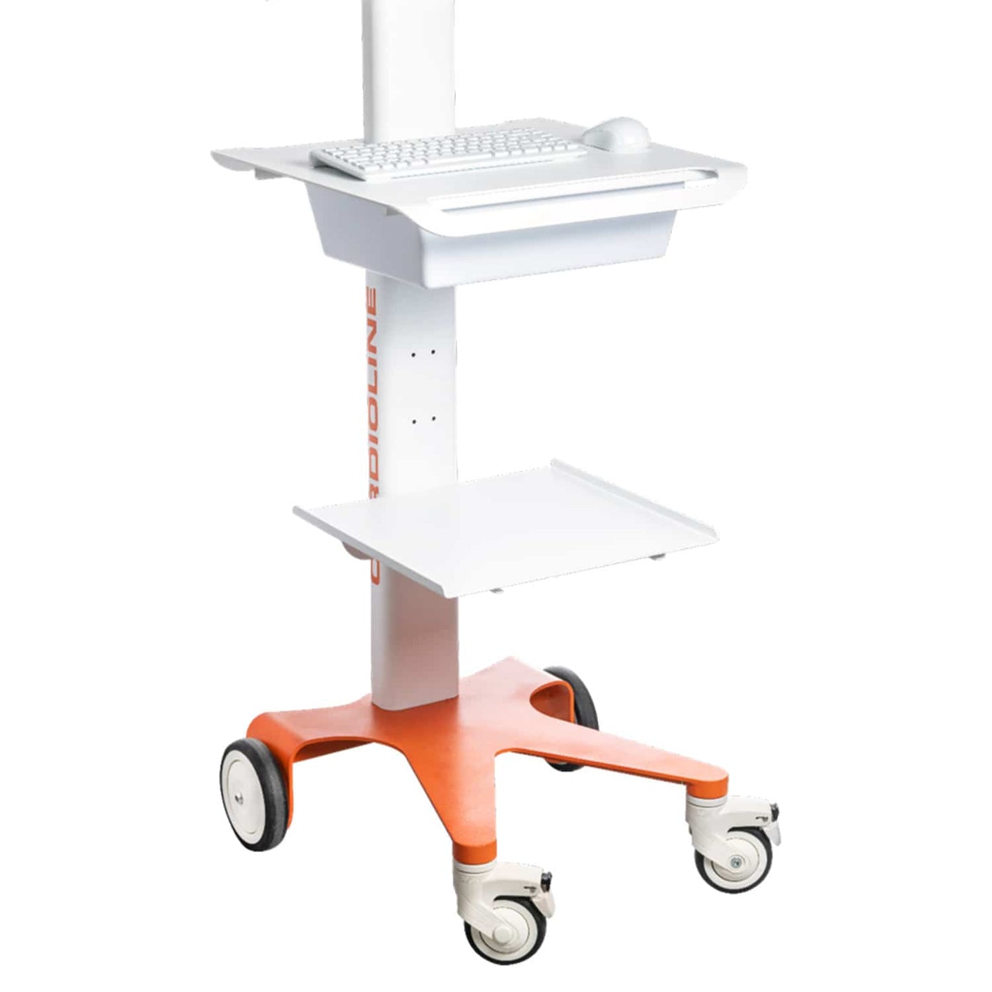 touchECG Gerätewagen für PC-EKG - Transportlösung mit All-in-One PC und Tastatur für Arztpraxis - Med-Praxisbedarf