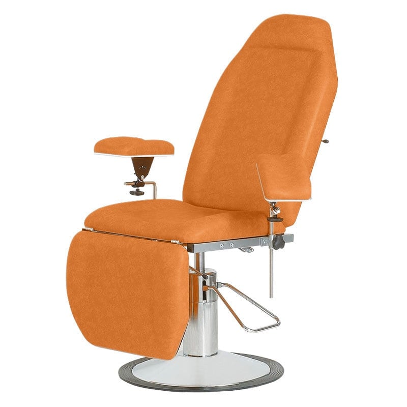 CARINA Medical Blutentnahme-Stuhl in Seitenansicht - zeigt ergonomische Form und Polsterung - Med-Praxisbedarf