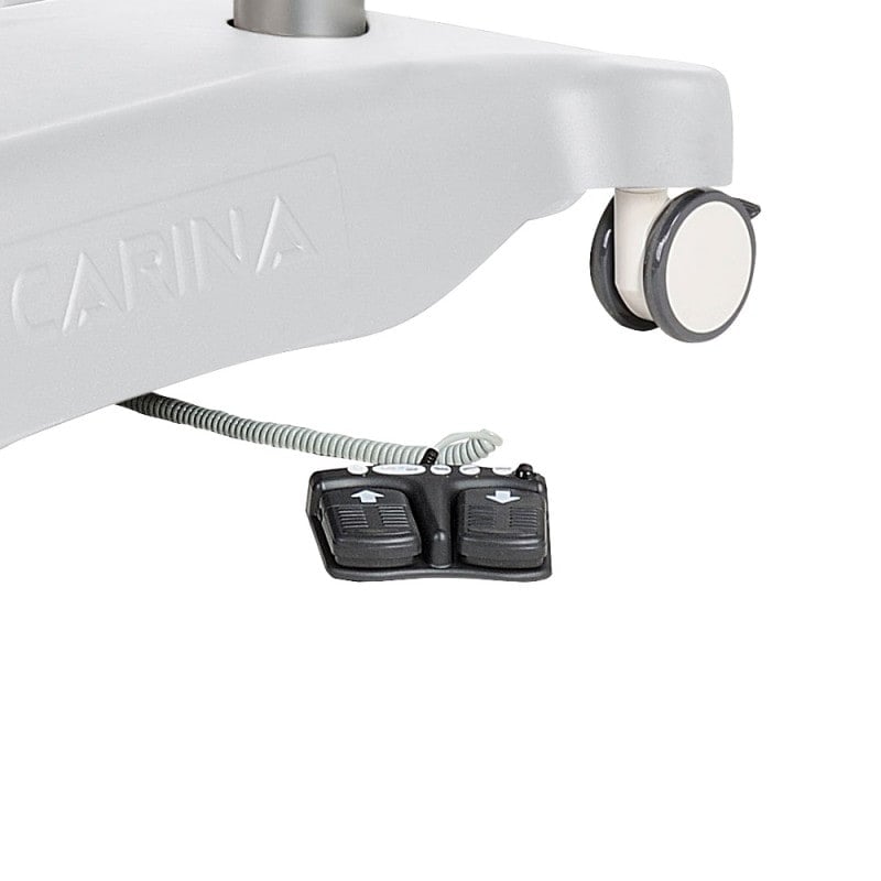 CARINA Medical Designliege - Seitenansicht der gepolsterten Liegefläche und Armlehnen - Med-Praxisbedarf