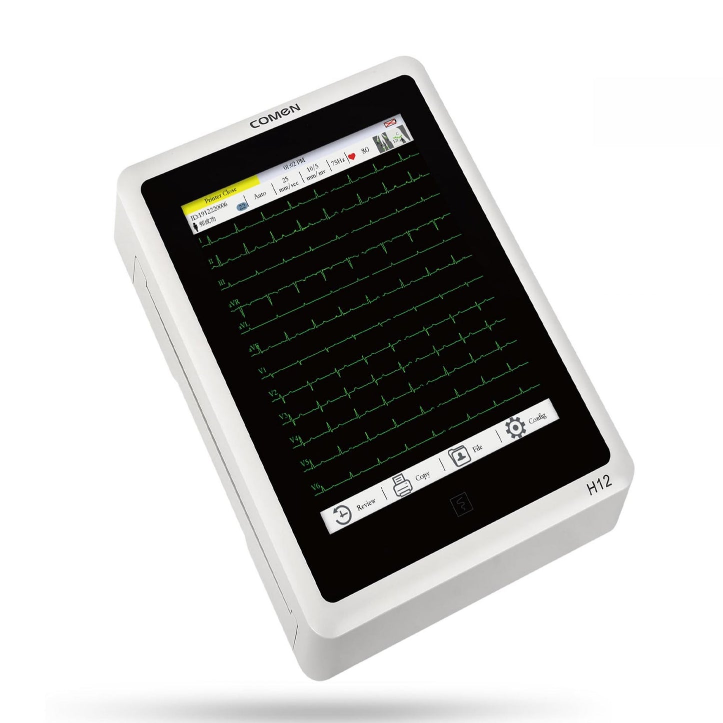 12-Kanal-EKG H12 von COMEN - vertikale Anzeige für Arztpraxen und Kliniken - Med-Praxisbedarf