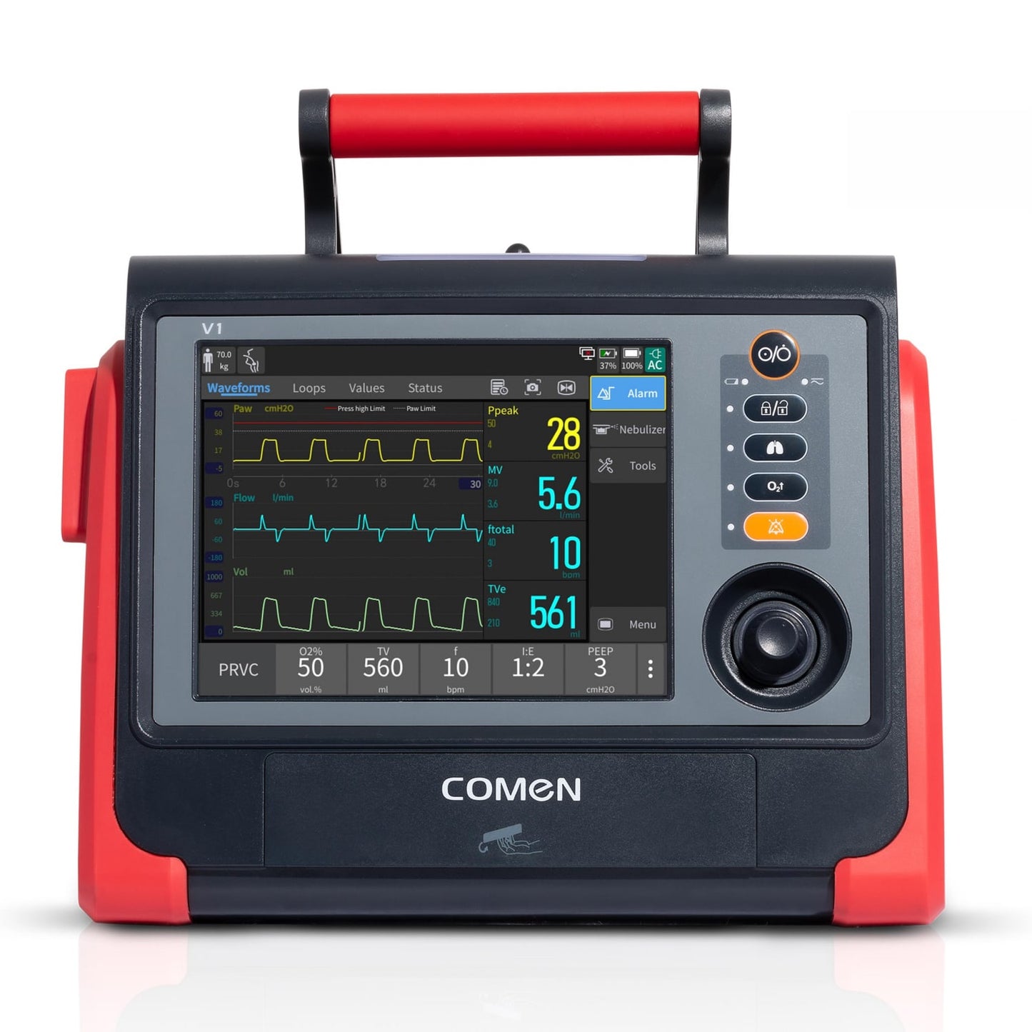 Beatmungsgerät V1 von COMEN - für den mobilen Einsatz in Klinik und Praxis - Med-Praxisbedarf