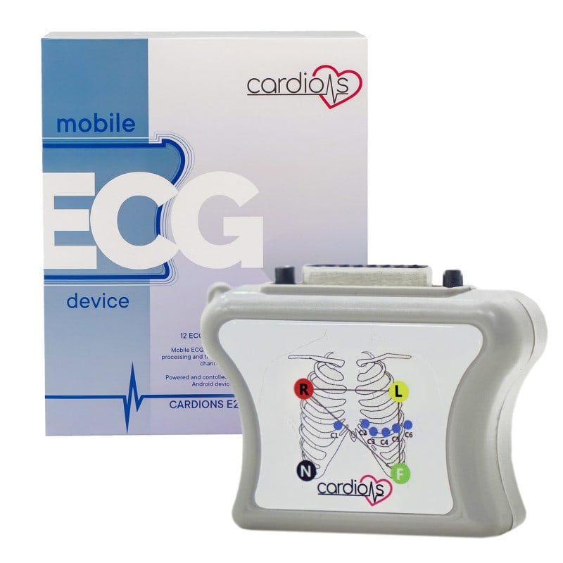 CardioNS E2 mit Patienten-Elektroden - Anlage der Ableitungen I, II, III, aVR, aVL, aVF - Med-Praxisbedarf
