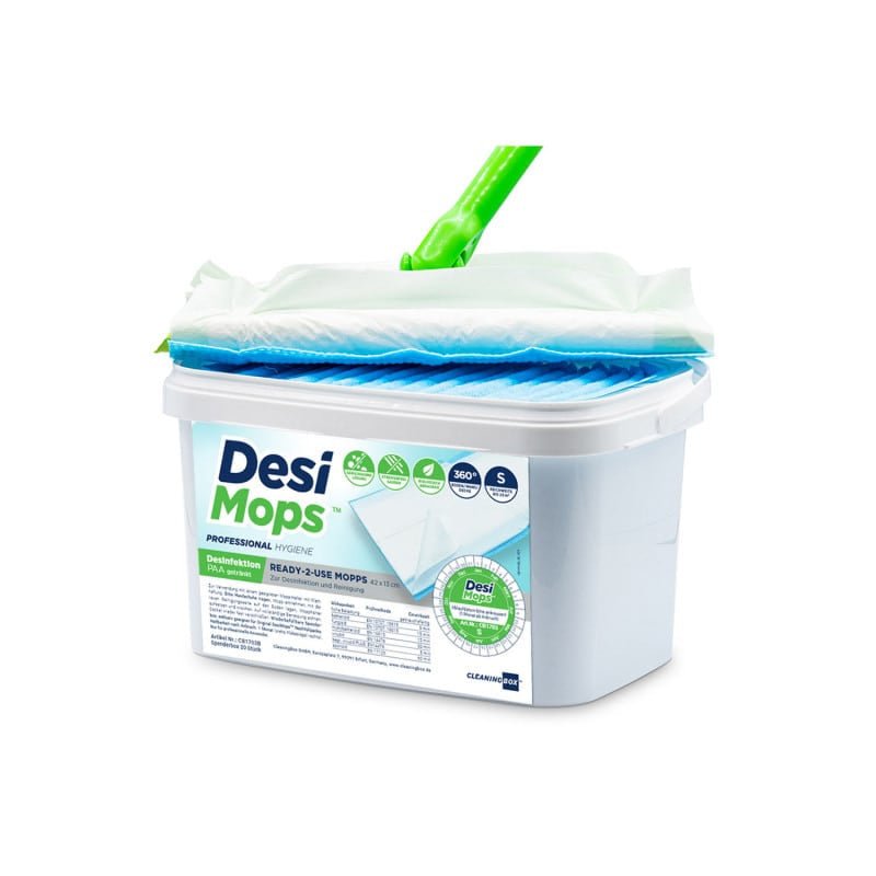 DesiMops 360° Desinfektionsmopps Spenderbox - Einmalmopps für Flächendesinfektion - Med-Praxisbedarf