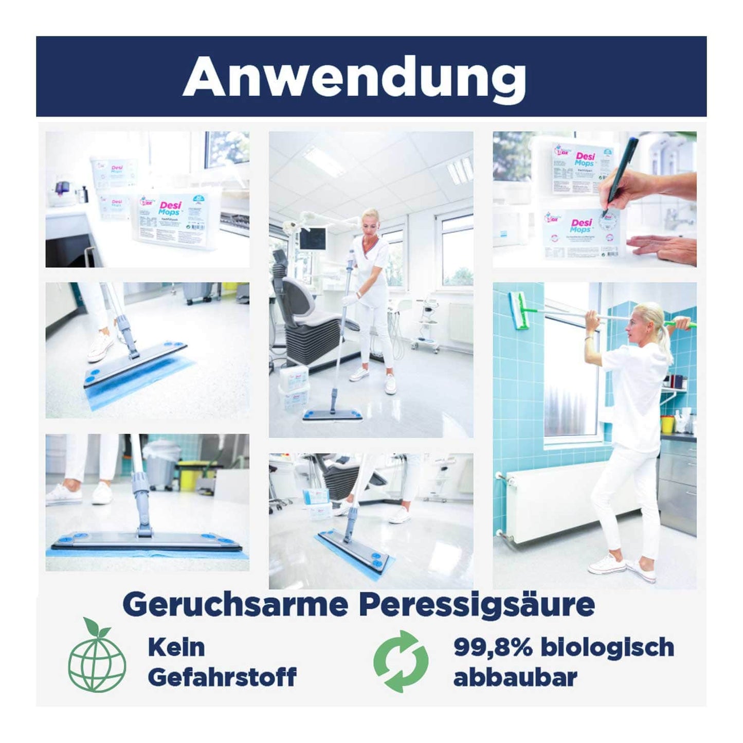 DesiMops Desinfektionsmopps Spenderbox - für schnelle, streifenfreie Flächenreinigung - Med-Praxisbedarf