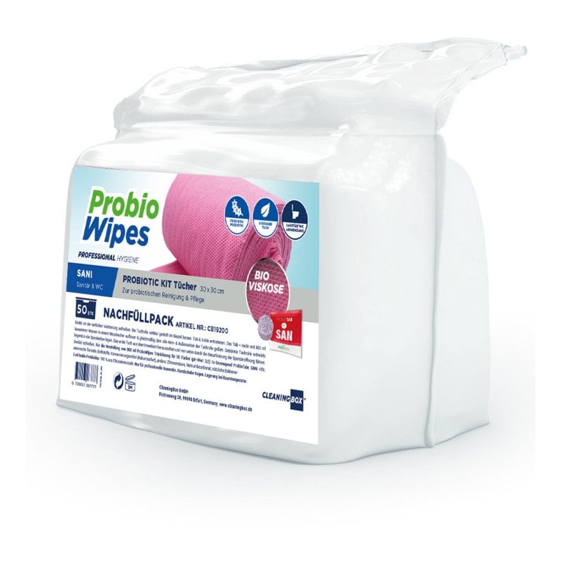 ProbioWipes Probiotic Nachfüllpack - nachhaltige Reinigungstücher für wasserfeste Oberflächen - Med-Praxisbedarf