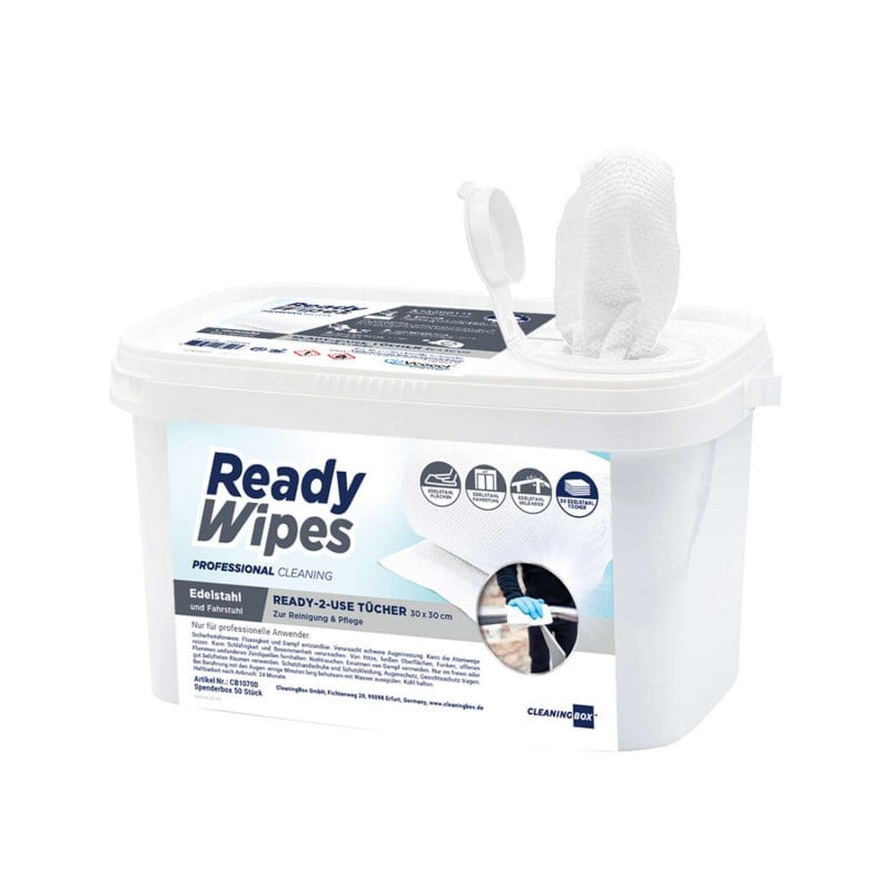 ReadyWipes Edelstahl und Fahrstuhl Reinigungstücher - für glänzende Oberflächen, fusselfrei - Med-Praxisbedarf