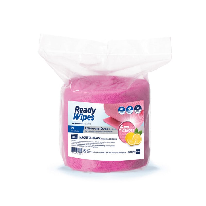ReadyWipes Nachfüllpack 50 Stück - fusselfreie Tücher zur schnellen Reinigung - Med-Praxisbedarf