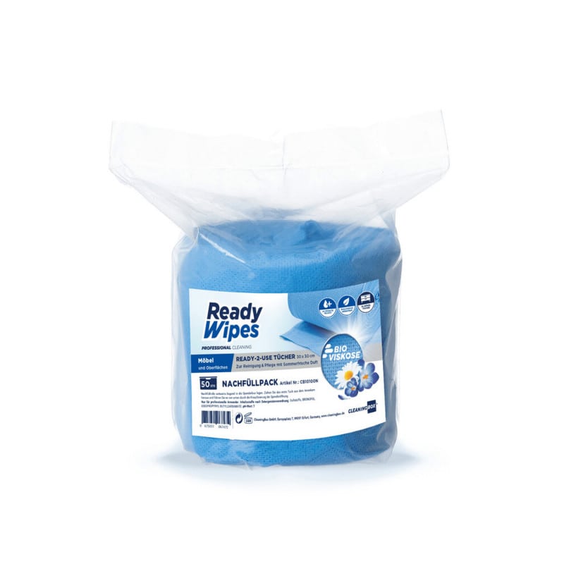ReadyWipes Nachfüllpack 50 Tücher - sofort einsatzbereite Reinigungstücher für den täglichen Gebrauch - Med-Praxisbedarf